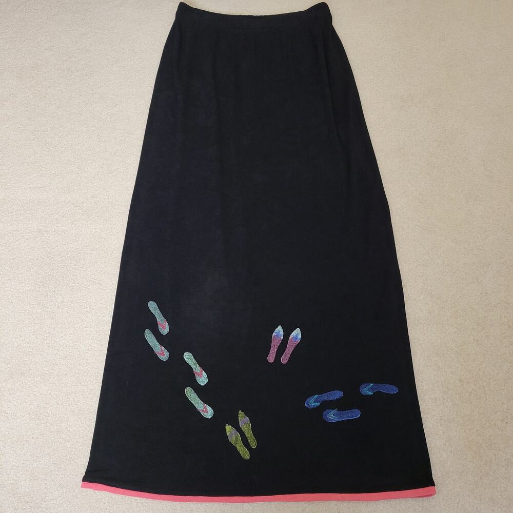 Vintage Bread Staley Gretzinger Sz 2 Maxi Art To Wear Stretchy Skirt Flip Flops